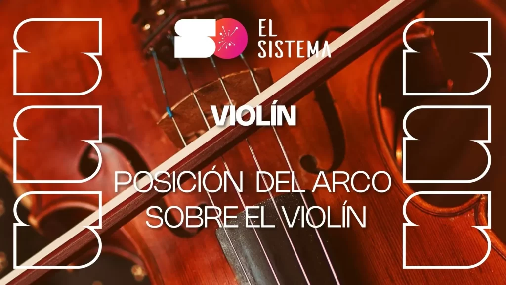 Posición del arco sobre el violín